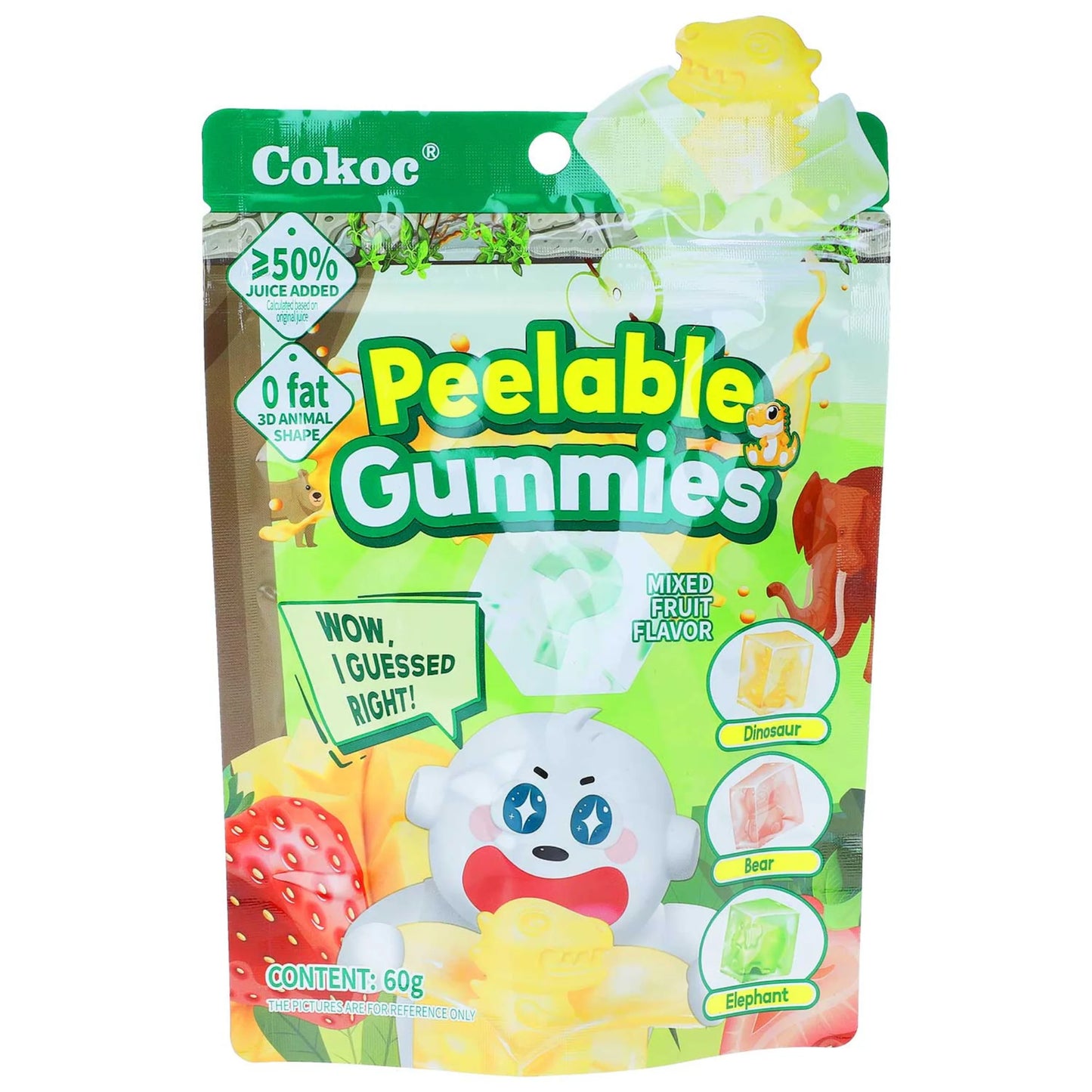 Gummies pelables saveur de fruits mélangés HALAL (à l’unité)