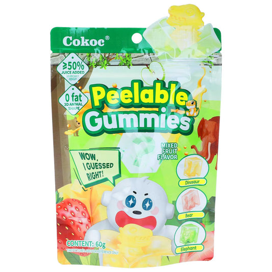 Gummies pelables saveur de fruits mélangés HALAL (à l’unité)