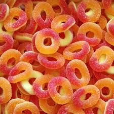 Anneaux sucrés goût pêche (100g) Halal